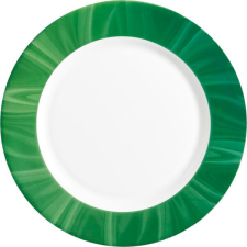 Bormioli Rocco Sekély tányér, Bormioli Rocco Careware 25,5 cm, zöld tányér és evőeszköz