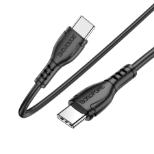 Borofone BX51 USB-C apa - USB-C apa Adat és töltő kábel - Fekete (1m) (BORBX51BK) kábel és adapter