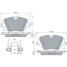 Bosch fékbetétkészlet, tárcsafék BOSCH 0 986 460 279 autóalkatrész