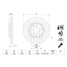 Bosch féktárcsa 0 986 479 E77 autóalkatrész