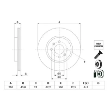 Bosch féktárcsa 0 986 479 E98 autóalkatrész