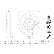 Bosch féktárcsa 0 986 479 G38 autóalkatrész