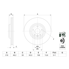 Bosch féktárcsa BOSCH 0 986 479 E62 féktárcsa