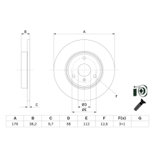 Bosch féktárcsa BOSCH 0 986 479 E74 féktárcsa
