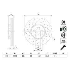 Bosch féktárcsa BOSCH 0 986 479 G38 féktárcsa
