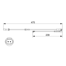 Bosch figyelmezető kontaktus, fékbetétkopás BOSCH 1 987 473 624 autóalkatrész