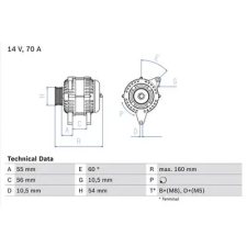 Bosch generátor 0 986 041 240 autóalkatrész