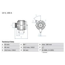 Bosch generátor 0 986 044 400 autóalkatrész