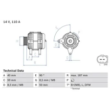 Bosch generátor 0 986 046 070 autóalkatrész