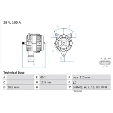 Bosch generátor 0 986 046 570 autóalkatrész