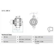 Bosch generátor 0 986 048 820 autóalkatrész
