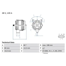 Bosch generátor 0 986 049 820 autóalkatrész