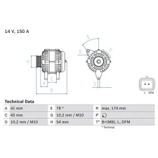 Bosch generátor 0 986 083 890 autóalkatrész