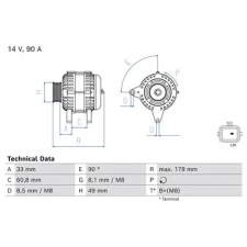 Bosch generátor 0 986 086 240 autóalkatrész