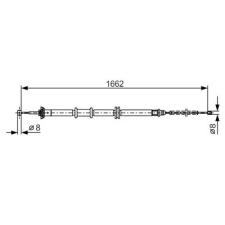 Bosch huzal, rögzítőfék 1 987 482 206 autóalkatrész