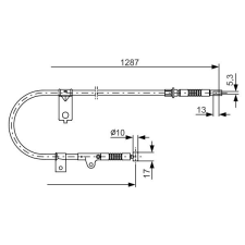 Bosch huzal, rögzítőfék BOSCH 1 987 482 150 autóalkatrész