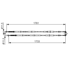 Bosch huzal, rögzítőfék BOSCH 1 987 482 857 autóalkatrész