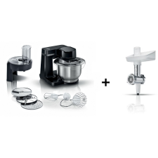 Bosch MUMS2EB01 konyhai robotgép fekete + Bosch MUZS2FWW húsdaráló (BOSKR312bun) konyhai robotgép