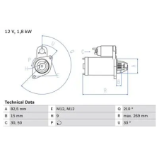 Bosch önindító 0 986 016 240 autóalkatrész