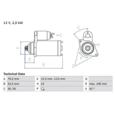 Bosch önindító 0 986 017 460 autóalkatrész