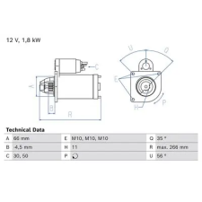 Bosch önindító 0 986 018 970 autóalkatrész