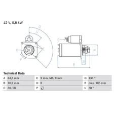 Bosch önindító 0 986 024 210 autóalkatrész