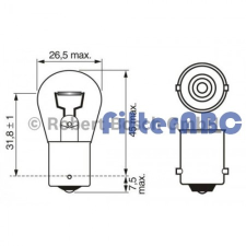 Bosch P21W 6V 21W izzó autó izzó, izzókészlet