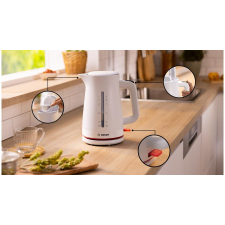 Bosch TWK3M121 MyMoment 2400 W electric kettle, white vízforraló és teáskanna