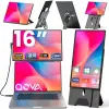  Bővíthető és hordozható laptop monitor, Qova®, 16 hüvelykes képernyővel, IPS Full HD 1200P kijelzővel, 60 Hz-es frissítési gyakorisággal, 1000:1 kontrasztaránnyal, 16,7 millió színnel, 360°-o