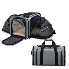  Bővíthető és összecsukható kisállat utazó táska - Kék szállítóbox, fekhely kutyáknak