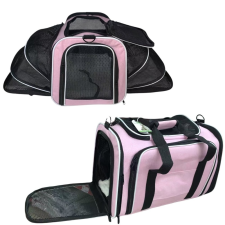  Bővíthető és összecsukható kisállat utazó táska - Rózsaszín szállítóbox, fekhely kutyáknak