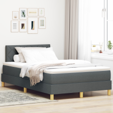  Box Spring Ágy Matraccal Sötétszürke 120x190 cm Szövet ágy és ágykellék