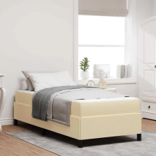  Boxrugós ágy Krém, Fekete 90 x 200 cm Szövet, Mérnöki Fa ágy és ágykellék