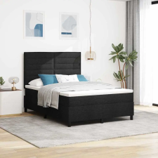  Boxrugós ágy matracmal fejtámlával Fekete 160 x 200 cm szövet ágy és ágykellék