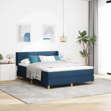  Boxrugós ágy matracmal fejtámlával Kék 200 x 140 cm Poliészter ágy és ágykellék