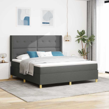  Boxrugós ágy matracmal fejtámlával Szürke 140 x 200 cm szövet ágy és ágykellék