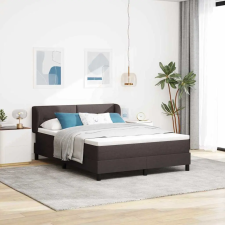  Boxrugós ágy matracmal Sötét Barna 160 x 200 cm szövet ágy és ágykellék