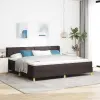  Boxrugós ágy matracmal Sötét Barna 200 x 200 cm Poliészter