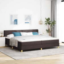  Boxrugós ágy matracmal Sötét Barna 200 x 200 cm Poliészter ágy és ágykellék