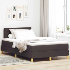  Boxrugós ágy matracmal sötétbarna 120 x 190 cm szövet ágy és ágykellék