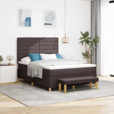  Boxrugós ágy matracmal sötétbarna 140 x 190 cm szövet ágy és ágykellék