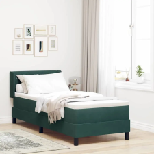  Boxrugós ágy matracmal Sötétzöld 200 x 80 cm Poliészter ágy és ágykellék