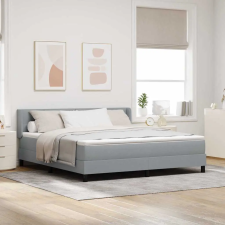  Boxrugós ágy matracmal Világosszürke 200 x 180 cm Poliészter ágy és ágykellék