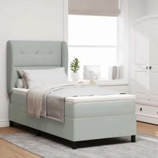  Boxrugós ágy matracmal Világosszürke 200 x 80 cm Poliészter ágy és ágykellék
