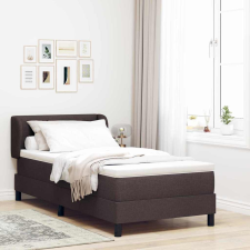  Boxspring ágy matraccal matracmal sötétbarna 90 x 200 cm szövet ágy és ágykellék