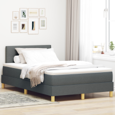  Boxspring ágy matraccal sötét szürkében 120x200 cm szövet ágy és ágykellék