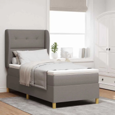  Boxspring ágy matraccal Sötétszürke 90x190 cm Szövet Tópszínű ágy és ágykellék