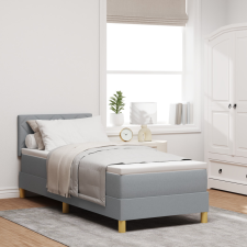 Boxspring ágy matraccal Világosszürke 80x200 cm Szövet ágy és ágykellék