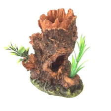 BPS 6719 Dekoráció álló fatörzsbujó sötétebb 12x10,5x14 cm akvárium dekoráció