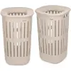 Brabantia Collect-It Laundry Basket Set of 2, magasított szennyestartó kosár szett levehető Quick-Drop fedővel, 2db-os, 55L, szellőző test, újrahasznosított műanyag, világos bézs - 247866